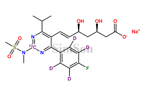 13C,D4 Rosuvastatin sodium salt