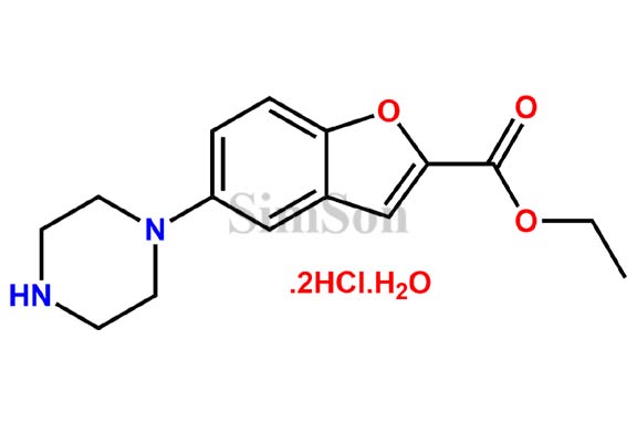 5-(1-Piperazinyl)-2-benzofurancarboxylic acid ethyl ester dihydrochloride hydrate