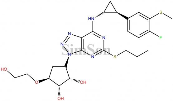 (1S,2S,3S,5S)-3-(7-(((1R,2S)-2-(4-fluoro-3-(methylthio)phenyl)cyclopropyl)amino)-5-(propylthio)-3H-[1,2,3]triazolo[4,5-d]pyrimidin-3-yl)-5-(2-hydroxyethoxy)cyclopentane-1,2-diol