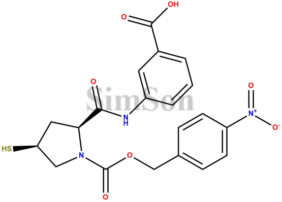 3-((2S,4S)-4-mercapto-1-(((4-nitrobenzyl)oxy)carbonyl)pyrrolidine-2-carboxamido)benzoic acid