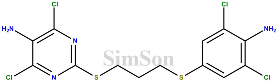 2-((3-((4-amino-3,5-dichlorophenyl)thio)propyl)thio)-4,6-dichloropyrimidin-5-amine