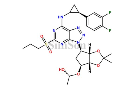[3aR-[3a.alpha.,4.alpha.,6.alpha.(1R*,2S*),6a.alpha.]]-6-[7-[[2-(3,4-diFluoroph enyl)cyclopropyl]amino]-5-(propylsulphonyl)-3H-1,2,3-triazolo[4,5-d]pyrimid in-3-yl]-tetrahydro-2,2-dimethyl-4H-cyclopenta-1,3-dioxol-4yl-oxyethanol