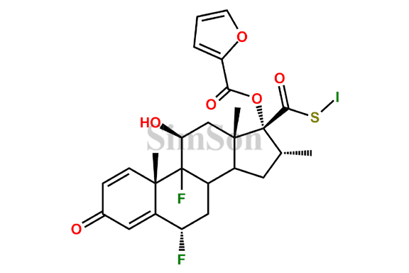 6alpha,9-Difluoro-11beta-hydroxy-16alpha-methyl-17-[(iodosulfanyl)carbonyl]-3-oxo-androsta-1,4-diene-17alpha-yl furoate