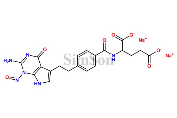 Sodium2-(4-(2-(2-amino-1-nitroso-4-oxo-4,7-dihydro-1H-pyrrolo[2,3-d]pyrimidin-5-yl)ethyl)benzamido)pentanedioate