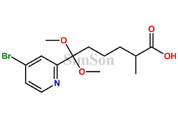 6-(4-bromopyridin-2-yl)-6,6-dimethoxy-2-methylhexanoic acid