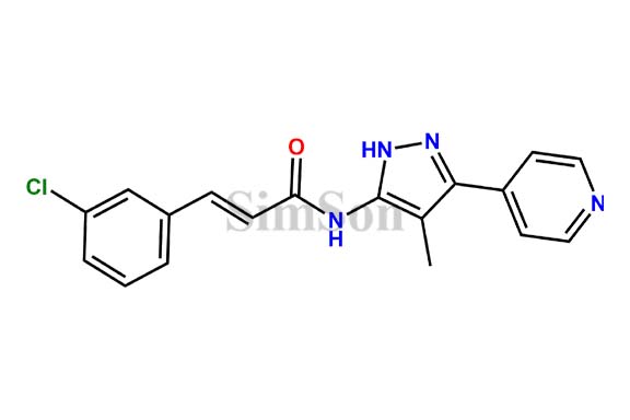 [3-(3-chlorophenyl)-N-(4-methyl-3-(pyridin-4-yl)-1H-pyrazol-5-yl)propenamide]