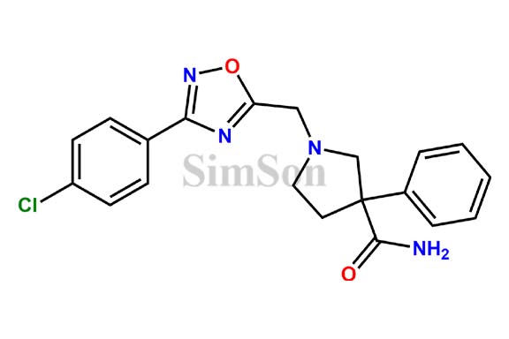 1-((3-(4-Chlorophenyl)-1,2,4-oxadiazol-5-yl)methyl)-3-phenyl-3-pyrrolidinecarboxamide