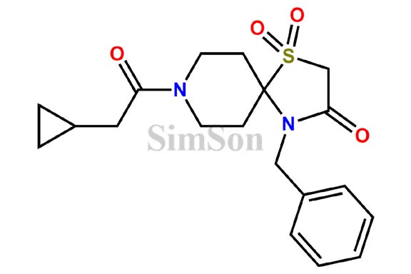 1-Thia-4,8-diazaspiro(4.5)decan-3-one,8-(2-cyclopropylacetyl)-4-(phenylmethyl)-,1,1-dioxide