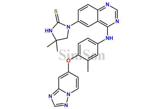 1-(4-((4-([1,2,4]Triazolo[1,5-a]pyridin-7-yloxy)-3-methylphenyl)amino)quinazolin-6-yl)-4,4-dimethylimidazolidine-2-thione