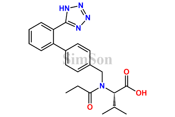 N-((2`-1H-Tetrazol-5-yl)-[1,1`-iphenyl]-4-yl)methyl)-N-propionyl-L-valine