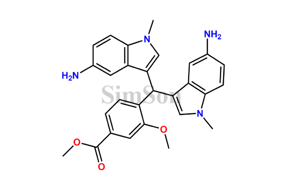 4-[bis-(5-amino-1-methyl indol-3-yl)methyl]-3-methoxy benzoic acid methyl ester